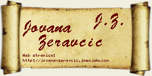 Jovana Žeravčić vizit kartica